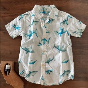 Carter's Toddler Shark Print Button Up Shirt size 3T